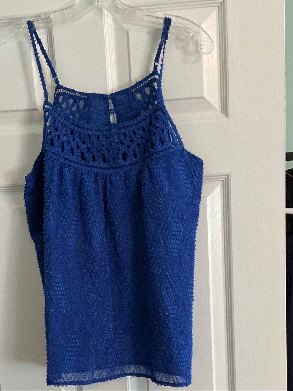 Blue Crochet Lace Tank Top - Women